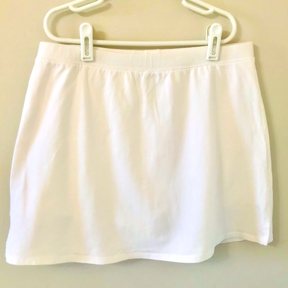 Girls White Cotton/Spandex Skort | XL (14/16)